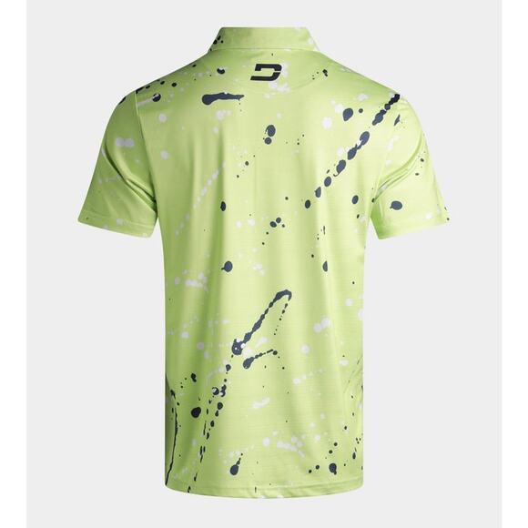 DRUIDS GOLF POLO LIME GREEN Paint SPLATTER PRINT NWT SIZE XL 🔥 🔥 - Picture 2 of 3